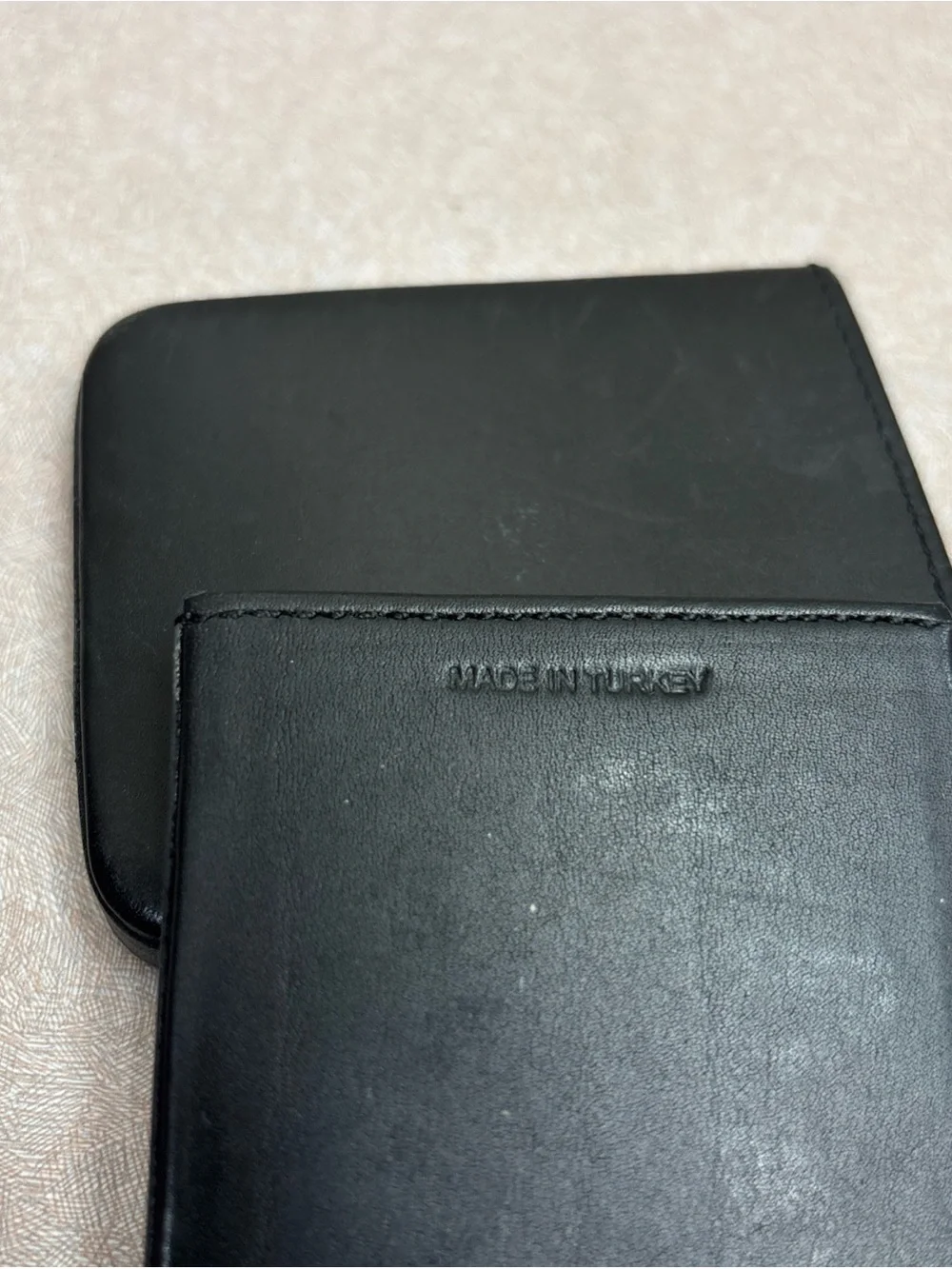Coach Black Leather Slide Structured Business Card Holder Case Wallet 2 Pc
